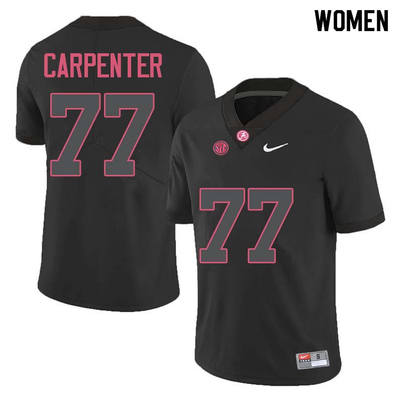 Women #77 James Carpenter Alabama Crimson Tide College Football Jerseys Sale-Black